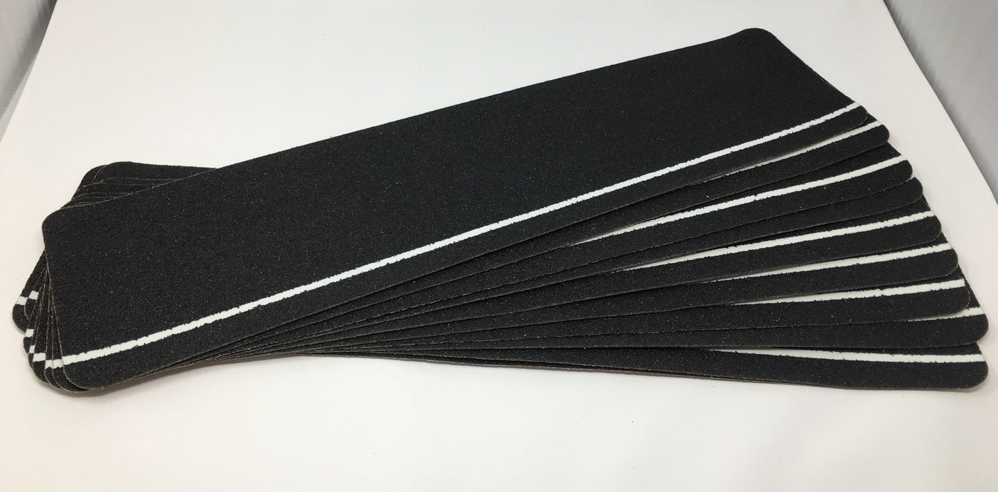 Pkg. of 50 - Glow Stripe Non-Slip STEP TREADS 6" x 24" BLACK