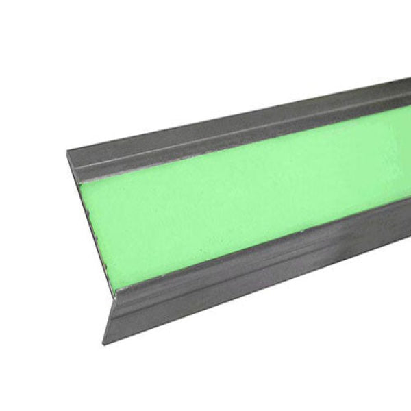 CUSTOM MADE to ORDER** - 2.6" Bold Step Photoluminescent Aluminum Stair Nosing Tread - Extended Lead Time