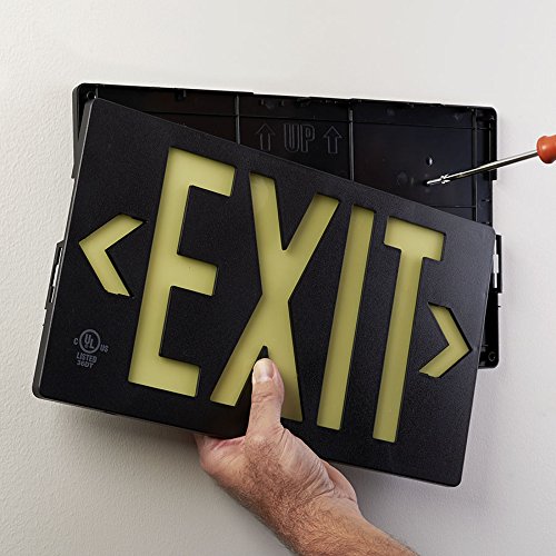 SPECIAL ORDER - Glo Brite Photoluminescent Indoor / Outdoor Maintenance-Free Exit Sign - 100 Foot Viewing