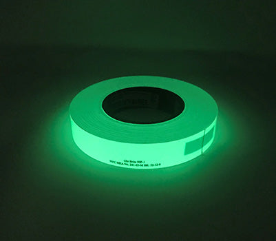 Glo Brite GLOW IN THE DARK Emergency Egress MEA Printed Tape - 1" & 2" Options