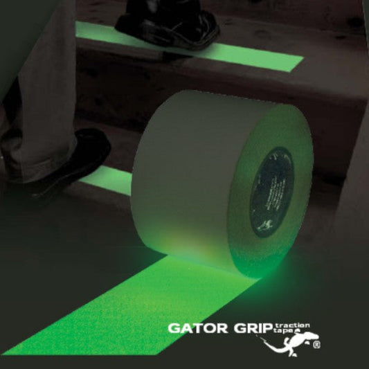 2" x 60' Pkg. of 2 Rolls - Gator Grip Photoluminescent Glow-In-The-Dark Anti-Slip Grit Tape