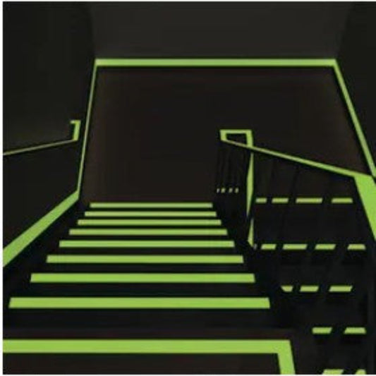 Glo Brite GLOW IN THE DARK Emergency Egress MEA Printed Tape - 1" & 2" Options