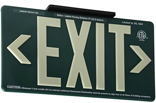 SPECIAL ORDER - Glo Brite Photoluminescent Indoor / Outdoor Maintenance-Free Exit Sign - 100 Foot Viewing