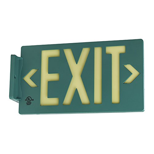 Glo Brite Photoluminescent Indoor Maintenance-Free Exit Sign - 100 Foot Viewing